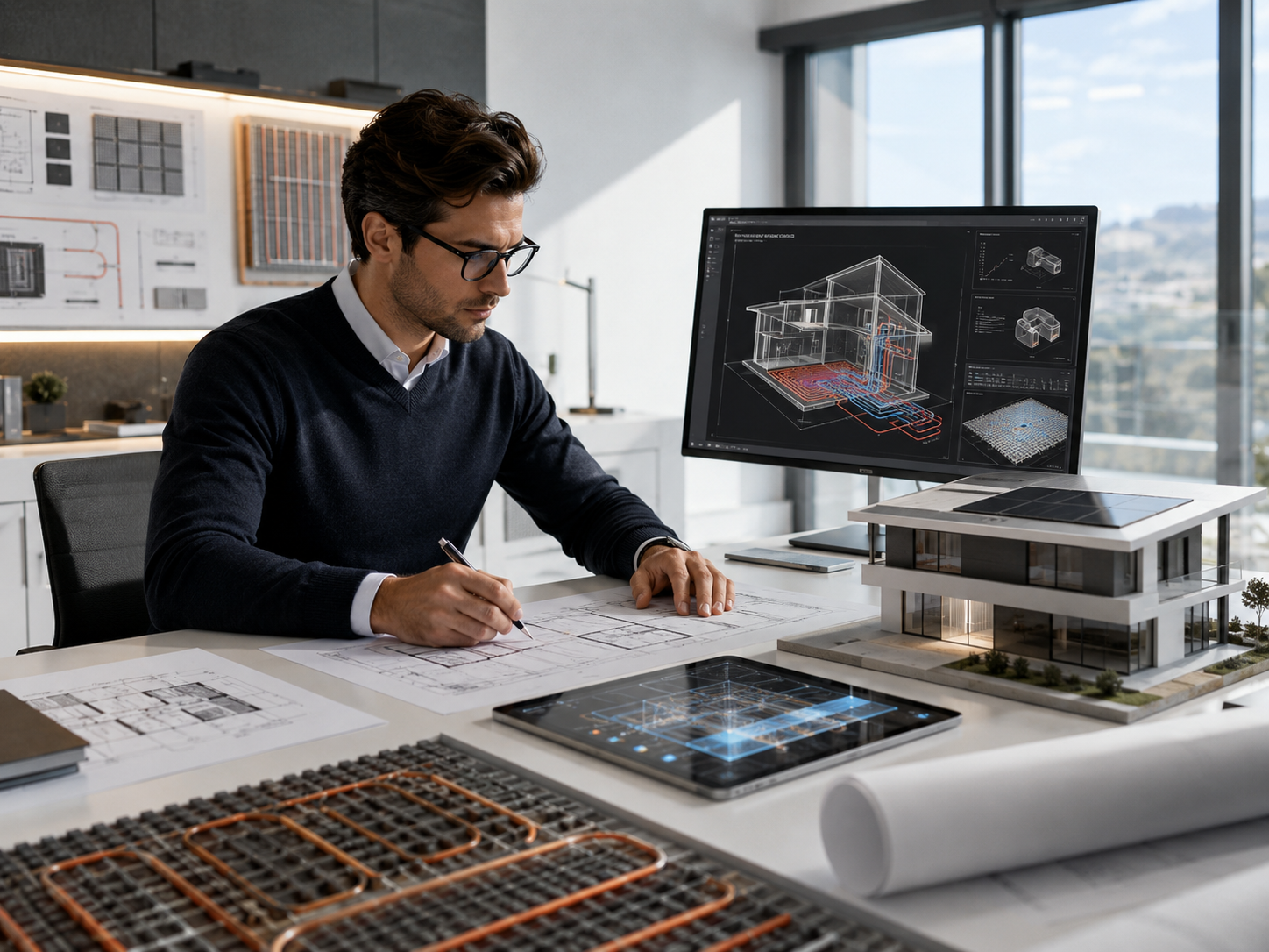 Tecnico BIEMMEQ con progetti energetici